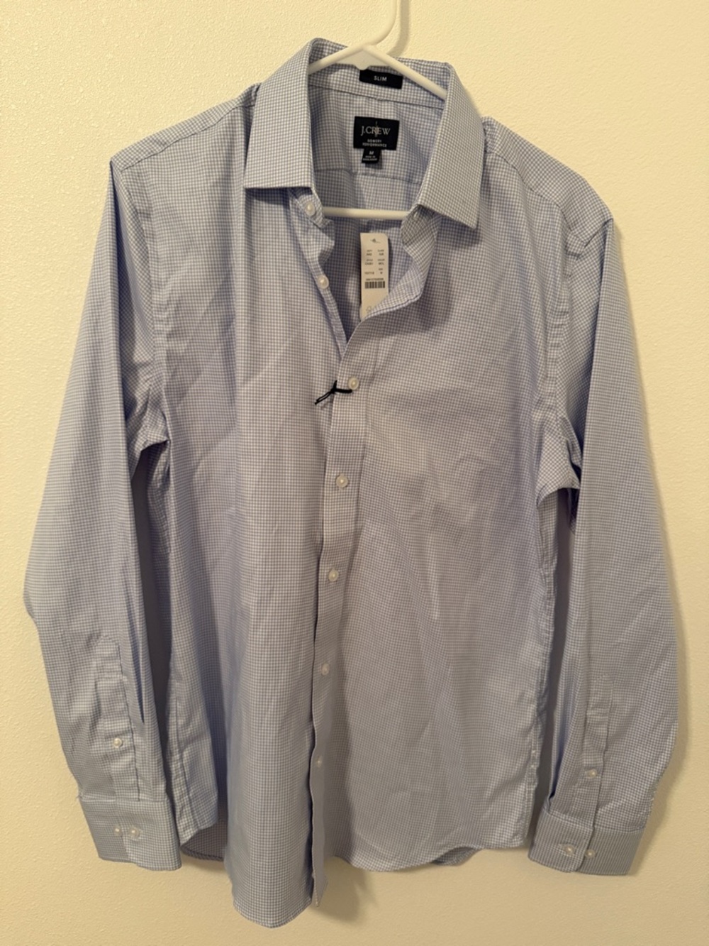 J. Crew Light Blue Micro-Check Dress Shirt - Slim